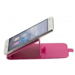 Pionowe etui z klapką SLIM różowe Wiko Sunny
